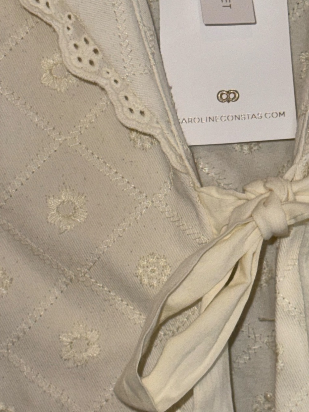 Caroline Constas Medium M shorts set nwt 2 piece cotton embroidery - Picture 5 of 7